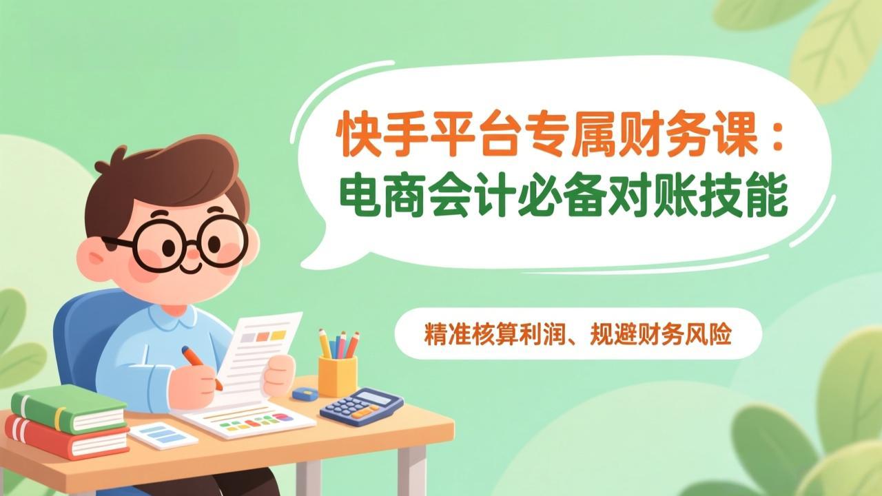 快手平台专属财务课：电商会计必备对账技能，精准核算利润、规避财务风险好创网-专注优质VIP网课 网络创业落地实操课程资源分享 – 每天更新_高质量项目输出好创网