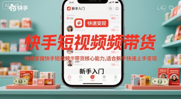 快手短视频带货，快速掌握快手短视频带货核心能力，适合新手快速上手变现好创网-专注优质VIP网课 网络创业落地实操课程资源分享 – 每天更新_高质量项目输出好创网