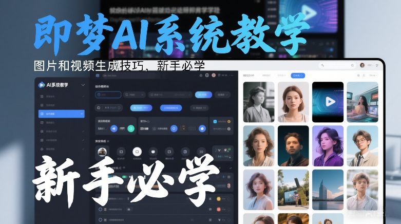 即梦AI系统教学，图片和视频生成技巧，新手必学好创网-专注优质VIP网课 网络创业落地实操课程资源分享 – 每天更新_高质量项目输出好创网