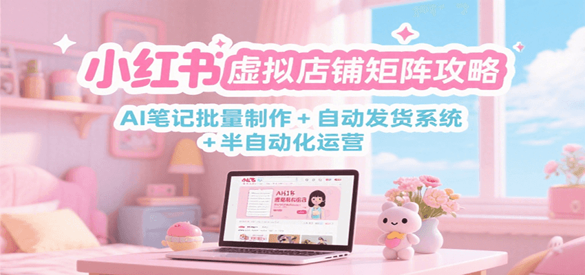 小红书虚拟店铺矩阵攻略:AI笔记批量制作 + 自动发货系统 + 半自动化运营好创网-专注优质VIP网课 网络创业落地实操课程资源分享 – 每天更新_高质量项目输出好创网