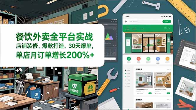 餐饮外卖全平台实战，店铺装修、爆款打造、30天爆单，手把手教学，单店月订单增长200%+好创网-专注优质VIP网课 网络创业落地实操课程资源分享 – 每天更新_高质量项目输出好创网