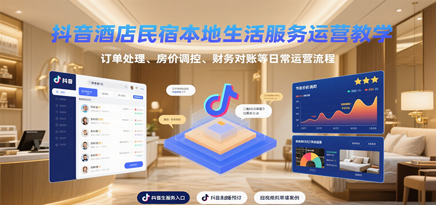 抖音酒店民宿本地生活服务运营教学，订单处理、房价调控、财务对账等日常运营流程好创网-专注优质VIP网课 网络创业落地实操课程资源分享 – 每天更新_高质量项目输出好创网