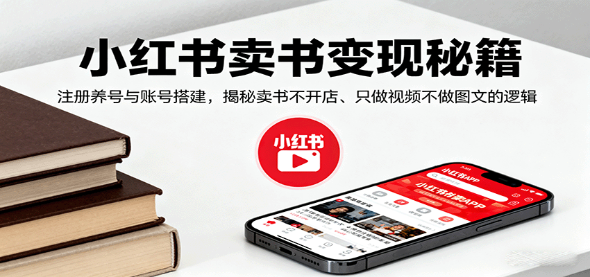 小红书卖书变现秘籍,注册养号与账号搭建,揭秘卖书不开店、只做视频不做图文的逻辑好创网-专注优质VIP网课 网络创业落地实操课程资源分享 – 每天更新_高质量项目输出好创网