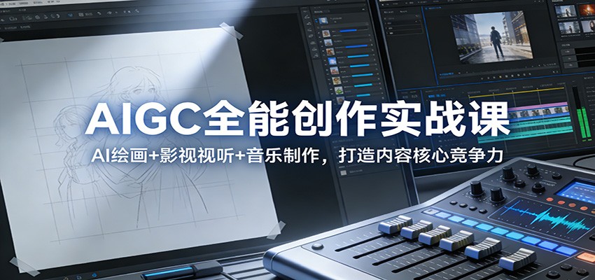 AIGC全能创作实战课：AI绘画+影视视听+音乐制作，打造内容核心竞争力好创网-专注优质VIP网课 网络创业落地实操课程资源分享 – 每天更新_高质量项目输出好创网