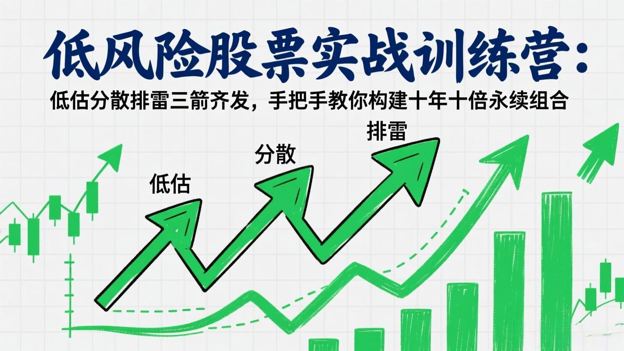 低风险股票实战训练营：低估分散排雷三箭齐发，手把手教你构建十年十倍永续组合好创网-专注优质VIP网课 网络创业落地实操课程资源分享 – 每天更新_高质量项目输出好创网