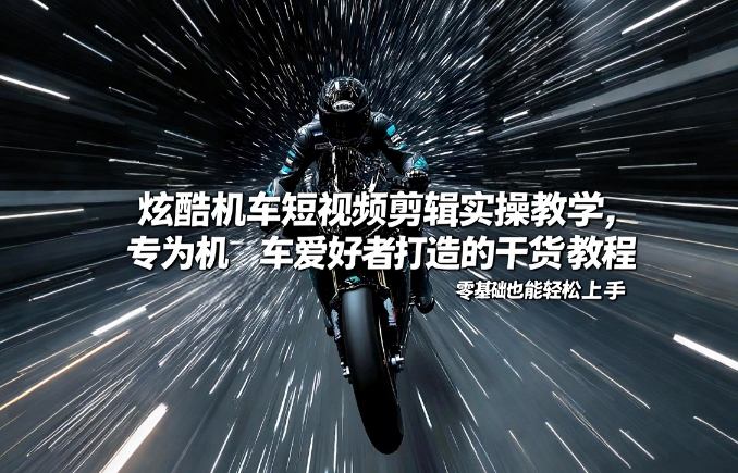 炫酷机车短视频剪辑实操教学，专为机车爱好者打造的干货教程，零基础也能轻松上手好创网-专注优质VIP网课 网络创业落地实操课程资源分享 – 每天更新_高质量项目输出好创网