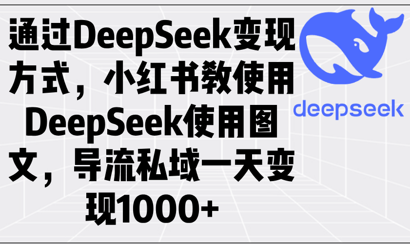 通过DeepSeek变现方式,小红书教使用DeepSeek图文,导流私域一天变现1000+好创网-专注优质VIP网课 网络创业落地实操课程资源分享 – 每天更新_高质量项目输出好创网