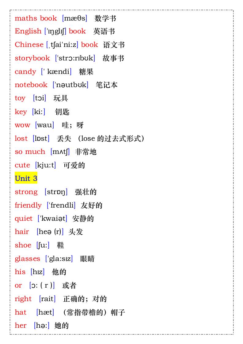 四年级英语上册必背单词表，暑假衔接背诵-四上英语好创网-专注优质VIP网课 网络创业落地实操课程资源分享 – 每天更新_高质量项目输出好创网