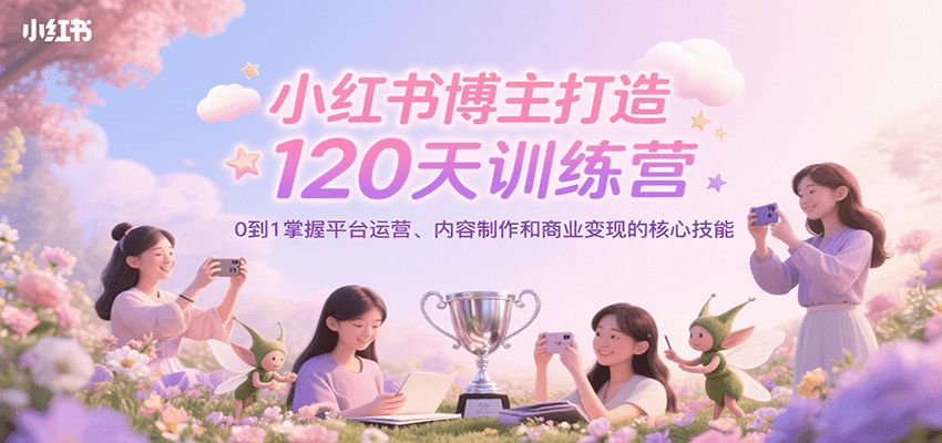 小红书博主打造120天训练营,0到1掌握平台运营、内容制作和商业变现好创网-专注优质VIP网课 网络创业落地实操课程资源分享 – 每天更新_高质量项目输出好创网
