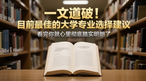 付费文章：一文道破！目前最佳的大学专业选择建议，看完你就心里彻底踏实明朗了好创网-专注优质VIP网课 网络创业落地实操课程资源分享 – 每天更新_高质量项目输出好创网