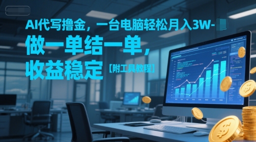 AI代写撸金，一台电脑轻松月入1-3W，做一单结一单，收益稳定【附工具教程】好创网-专注优质VIP网课 网络创业落地实操课程资源分享 – 每天更新_高质量项目输出好创网