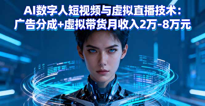 AI数字人短视频与虚拟直播技术：广告分成+虚拟带货月收入2万-8万元好创网-专注优质VIP网课 网络创业落地实操课程资源分享 – 每天更新_高质量项目输出好创网