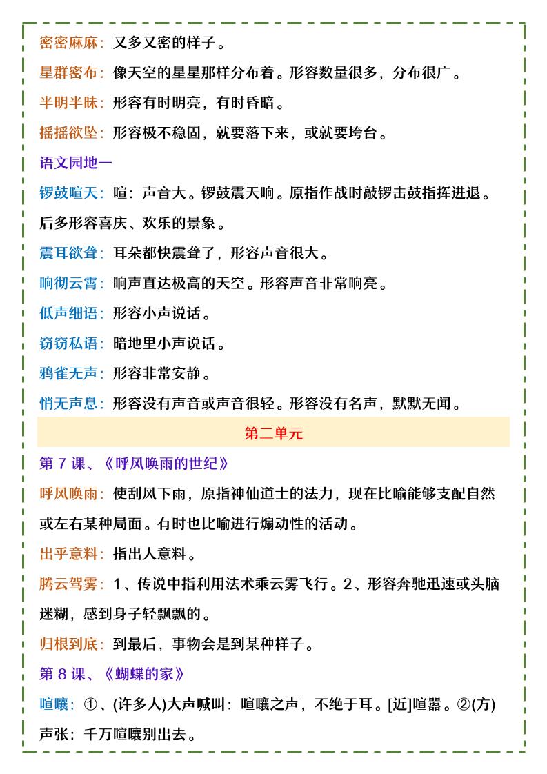 【2025秋新版】四年级上册语文1-8单元课内词语及解释好创网-专注优质VIP网课 网络创业落地实操课程资源分享 – 每天更新_高质量项目输出好创网