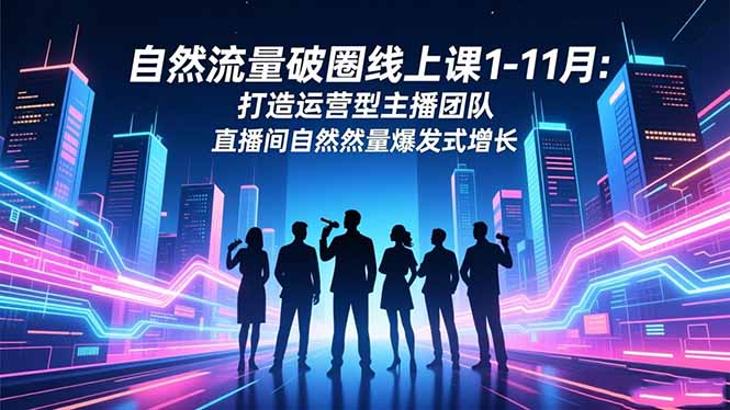 自然流量破圈线上课1-11月：打造运营型主播团队 直播间自然流量爆发式增长好创网-专注优质VIP网课 网络创业落地实操课程资源分享 – 每天更新_高质量项目输出好创网