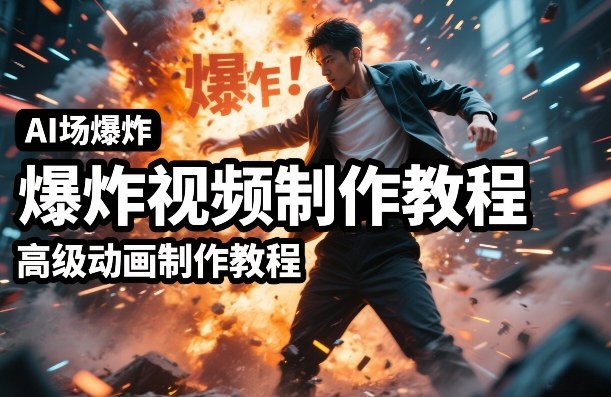 AI场景爆炸视频制作教程，利用人物实拍视频制作出高级的动画特效好创网-专注优质VIP网课 网络创业落地实操课程资源分享 – 每天更新_高质量项目输出好创网