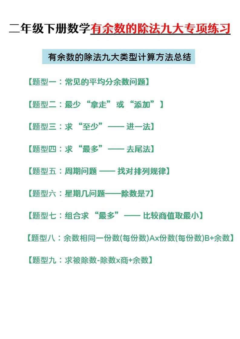 二年级下数学第六单元有余数的除法专项练好创网-专注优质VIP网课 网络创业落地实操课程资源分享 – 每天更新_高质量项目输出好创网