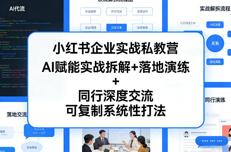 小红书企业实战私教营，AI赋能实战拆解+落地演练+同行深度交流，可复制系统性打法好创网-专注优质VIP网课 网络创业落地实操课程资源分享 – 每天更新_高质量项目输出好创网