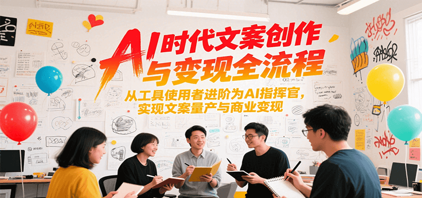 AI时代文案创作与变现全流程，从工具使用者进阶为AI指挥官，实现文案量产与商业变现好创网-专注优质VIP网课 网络创业落地实操课程资源分享 – 每天更新_高质量项目输出好创网