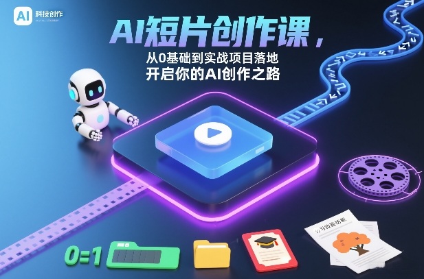 AI短片创作课，从0基础到实战项目落地，开启你的AI创作之路(更新)好创网-专注优质VIP网课 网络创业落地实操课程资源分享 – 每天更新_高质量项目输出好创网