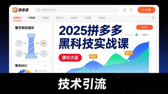 2025拼多多黑科技实战课，擎天柱玩法、爆流SKU、原价大促，技术引流，单店日销轻松破千单好创网-专注优质VIP网课 网络创业落地实操课程资源分享 – 每天更新_高质量项目输出好创网