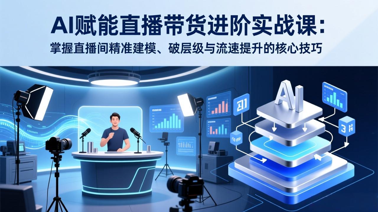 AI赋能直播带货进阶实战课：掌握直播间精准建模、破层级与流速提升的核心技巧好创网-专注优质VIP网课 网络创业落地实操课程资源分享 – 每天更新_高质量项目输出好创网