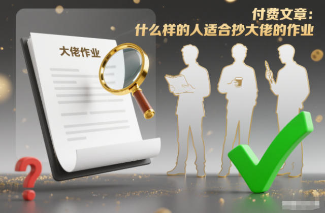 付费文章:什么样的人适合抄大佬的作业?好创网-专注优质VIP网课 网络创业落地实操课程资源分享 – 每天更新_高质量项目输出好创网