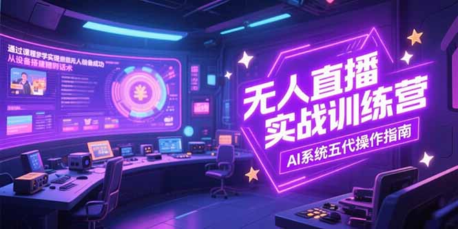 无人直播实操训练营,从设备搭建到话术,AI系统五代操作指南(7月更新好创网-专注优质VIP网课 网络创业落地实操课程资源分享 – 每天更新_高质量项目输出好创网