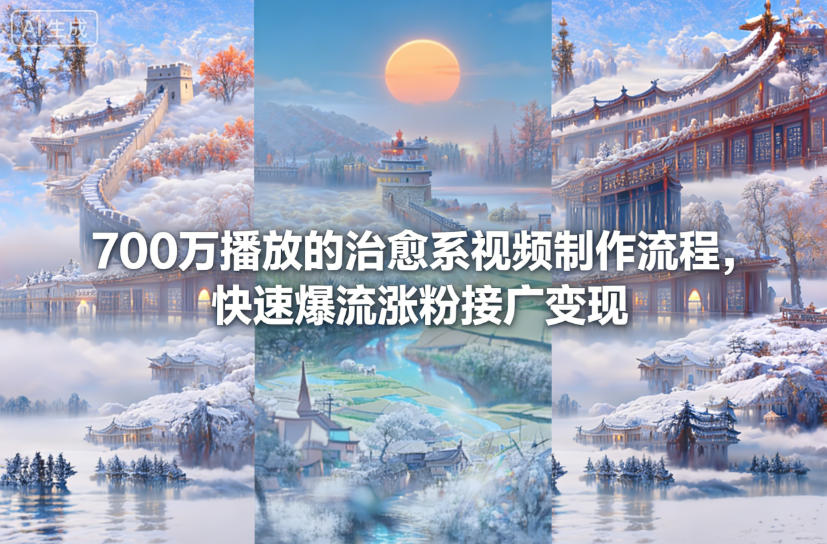 700万播放的治愈系视频制作流程，快速爆流涨粉接广变现好创网-专注优质VIP网课 网络创业落地实操课程资源分享 – 每天更新_高质量项目输出好创网