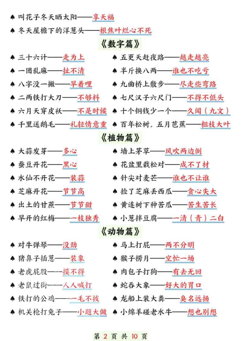 一年级下语文寒假预习晨读晚背（歇后语和谚语）好创网-专注优质VIP网课 网络创业落地实操课程资源分享 – 每天更新_高质量项目输出好创网
