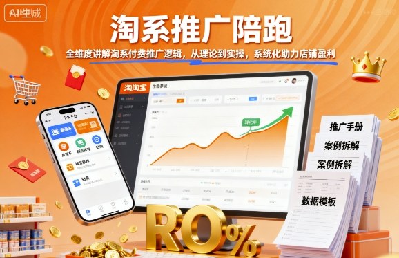 淘系推广陪跑,全维度讲解淘系付费推广逻辑,从理论到实操,系统化助力店铺盈利好创网-专注优质VIP网课 网络创业落地实操课程资源分享 – 每天更新_高质量项目输出好创网