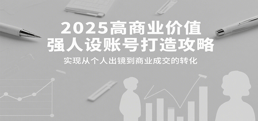 2025高商业价值强人设账号打造攻略,实现从个人出镜到商业成交的转化好创网-专注优质VIP网课 网络创业落地实操课程资源分享 – 每天更新_高质量项目输出好创网