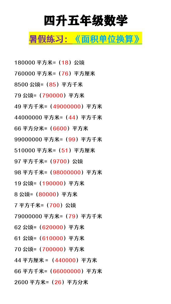 【2025秋新版】四升五年级数学《面积单位换算》-五上数学好创网-专注优质VIP网课 网络创业落地实操课程资源分享 – 每天更新_高质量项目输出好创网