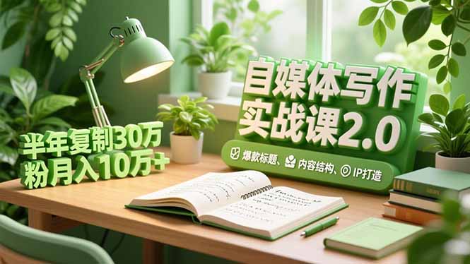 自媒体写作实战课2.0，爆款标题、内容结构、IP打造，半年复制30万粉月入10万+好创网-专注优质VIP网课 网络创业落地实操课程资源分享 – 每天更新_高质量项目输出好创网