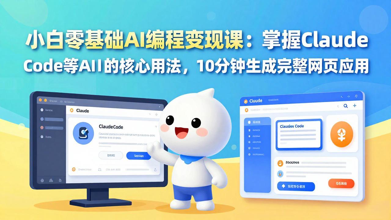 小白零基础AI编程变现课：掌握Claude Code等AI工具的核心用法，10分钟生成完整网页应用好创网-专注优质VIP网课 网络创业落地实操课程资源分享 – 每天更新_高质量项目输出好创网