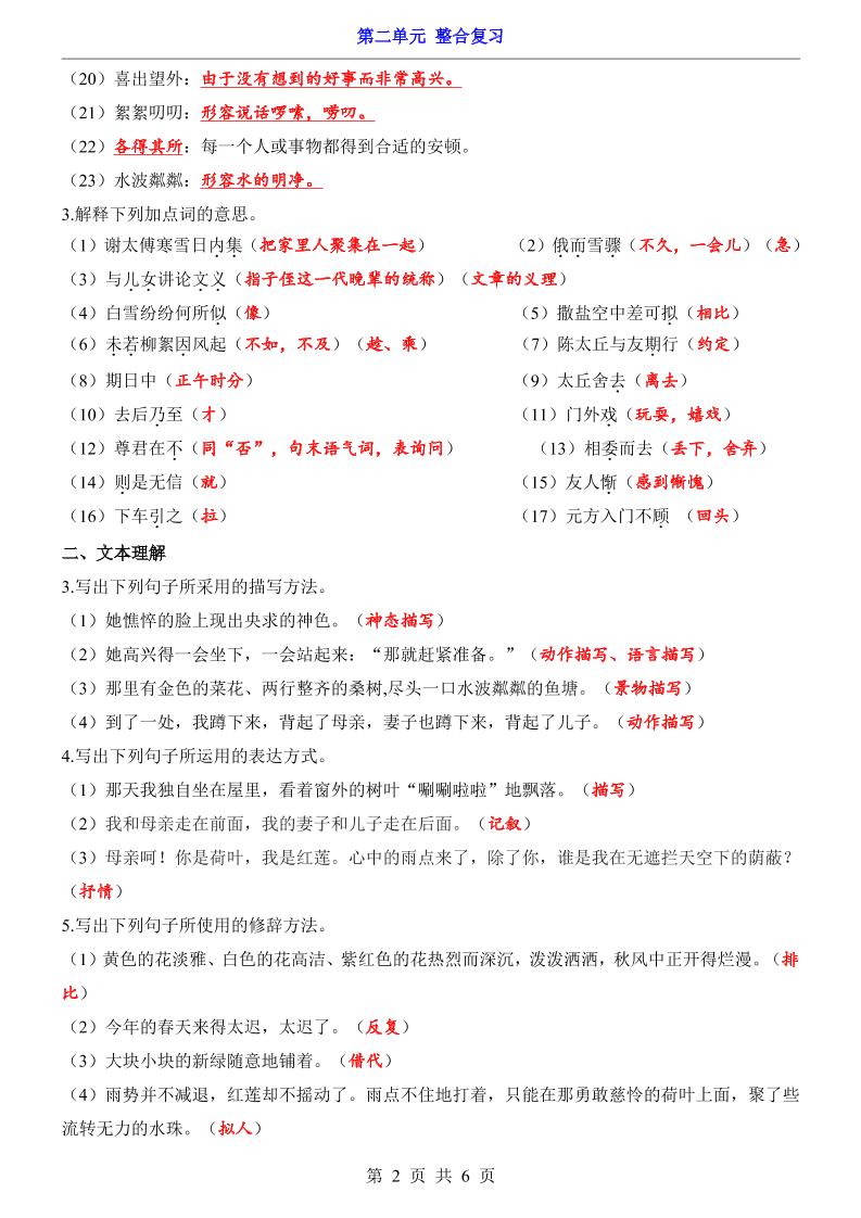 七年级上语文第2单元整合复习好创网-专注优质VIP网课 网络创业落地实操课程资源分享 – 每天更新_高质量项目输出好创网
