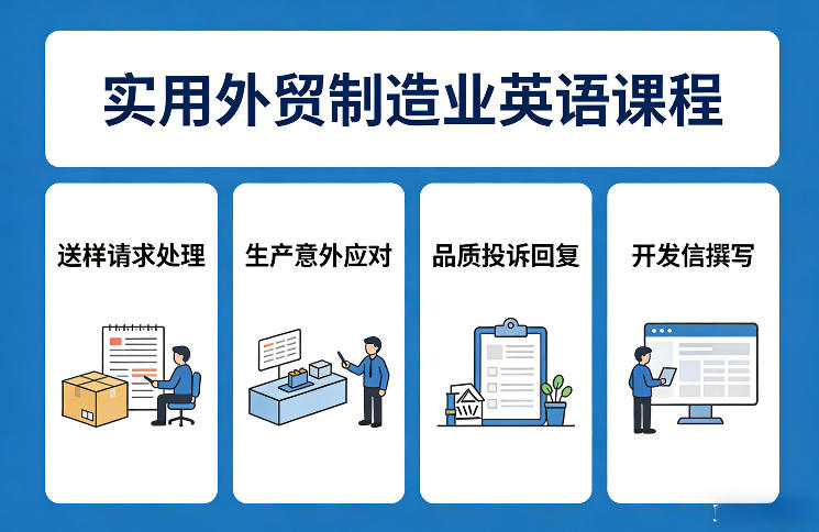 实用外贸制造业英语课程，教你专业处理送样请求、应对生产意外、回复品质投诉、撰写开发信等好创网-专注优质VIP网课 网络创业落地实操课程资源分享 – 每天更新_高质量项目输出好创网