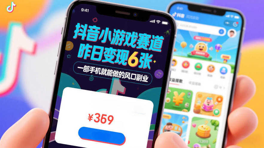 抖音小游戏赛道，昨日变现600+，零基础一部手机就能做的风口副业【揭秘】好创网-专注优质VIP网课 网络创业落地实操课程资源分享 – 每天更新_高质量项目输出好创网