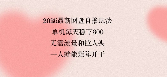2025最新网盘自撸玩法，单机每天稳下3张，无需流量和拉人头，一个人就可轻松矩阵，全网独一份【揭秘】好创网-专注优质VIP网课 网络创业落地实操课程资源分享 – 每天更新_高质量项目输出好创网