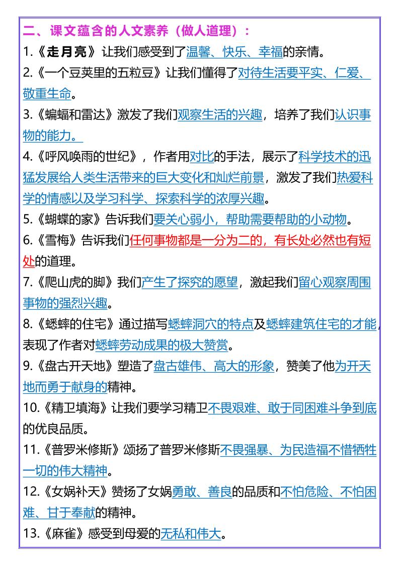【2025秋新版】四年级上册语文人物、事物特点及蕴含人文素养好创网-专注优质VIP网课 网络创业落地实操课程资源分享 – 每天更新_高质量项目输出好创网