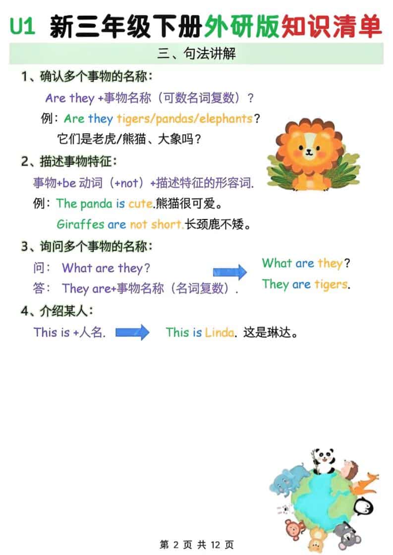 三年级下英语Unit1-6知识清单《外研版（三起）》好创网-专注优质VIP网课 网络创业落地实操课程资源分享 – 每天更新_高质量项目输出好创网