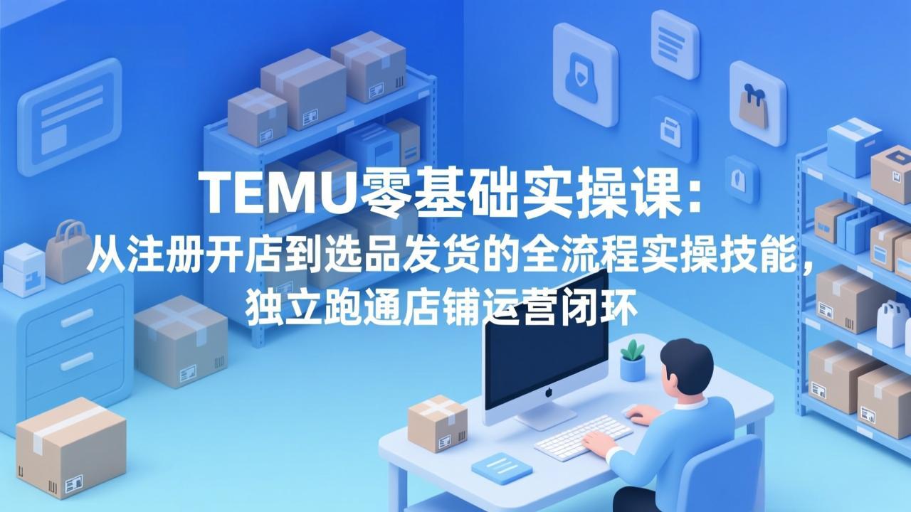 TEMU零基础实操课：从注册开店到选品发货的全流程实操技能，独立跑通店铺运营闭环好创网-专注优质VIP网课 网络创业落地实操课程资源分享 – 每天更新_高质量项目输出好创网