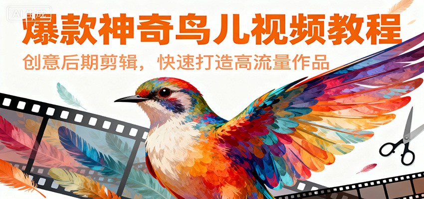 爆款神奇鸟儿视频教程,创意后期剪辑,快速打造高流量作品好创网-专注优质VIP网课 网络创业落地实操课程资源分享 – 每天更新_高质量项目输出好创网