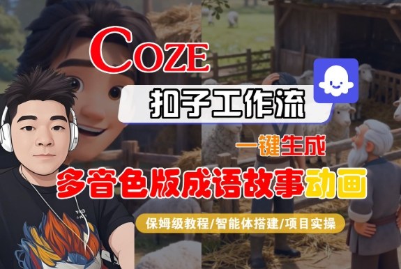 Coze扣子智能体工作流一键生成“多音色版成语故事“动画,全流程保姆级教学好创网-专注优质VIP网课 网络创业落地实操课程资源分享 – 每天更新_高质量项目输出好创网