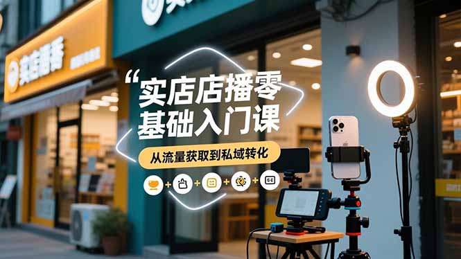 实体店播零基础入门课,实体店+短视频+直播+微信生态+私域社群,从流量获取到私域转化好创网-专注优质VIP网课 网络创业落地实操课程资源分享 – 每天更新_高质量项目输出好创网