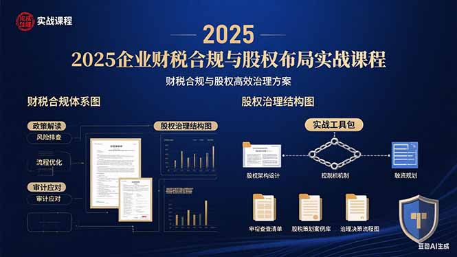 2025企业财税合规与股权布局的实战课程：财税合规与股权高效治理方案好创网-专注优质VIP网课 网络创业落地实操课程资源分享 – 每天更新_高质量项目输出好创网