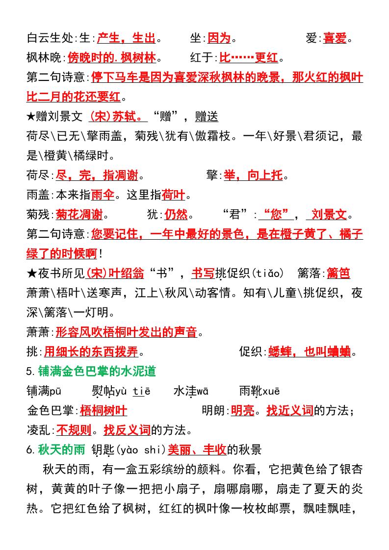 三年级上册语文期末必背知识点汇总好创网-专注优质VIP网课 网络创业落地实操课程资源分享 – 每天更新_高质量项目输出好创网
