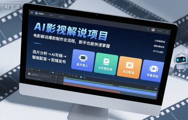 AI影视解说项目，电影解说爆款制作全流程，新手也能快速掌握好创网-专注优质VIP网课 网络创业落地实操课程资源分享 – 每天更新_高质量项目输出好创网