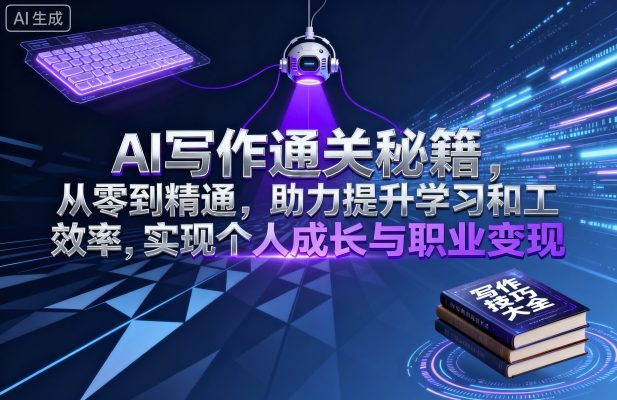 AI写作通关秘籍,从零到精通,助力提升学习和工作效率,实现个人成长与职业变现好创网-专注优质VIP网课 网络创业落地实操课程资源分享 – 每天更新_高质量项目输出好创网