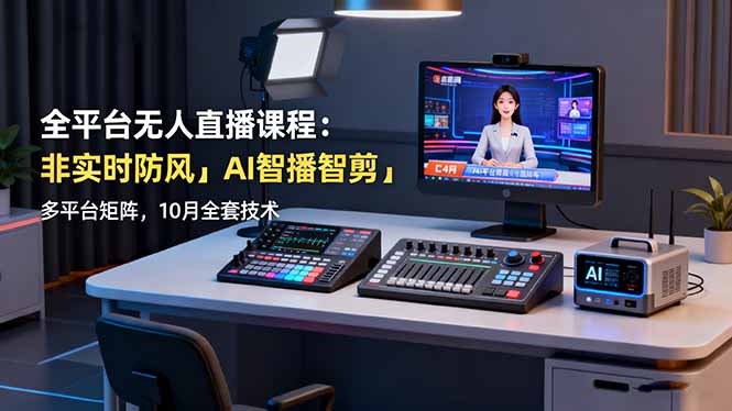 全平台无人直播课程：非实时防风＋AI智播智剪＋多平台矩阵，10月全套技术好创网-专注优质VIP网课 网络创业落地实操课程资源分享 – 每天更新_高质量项目输出好创网