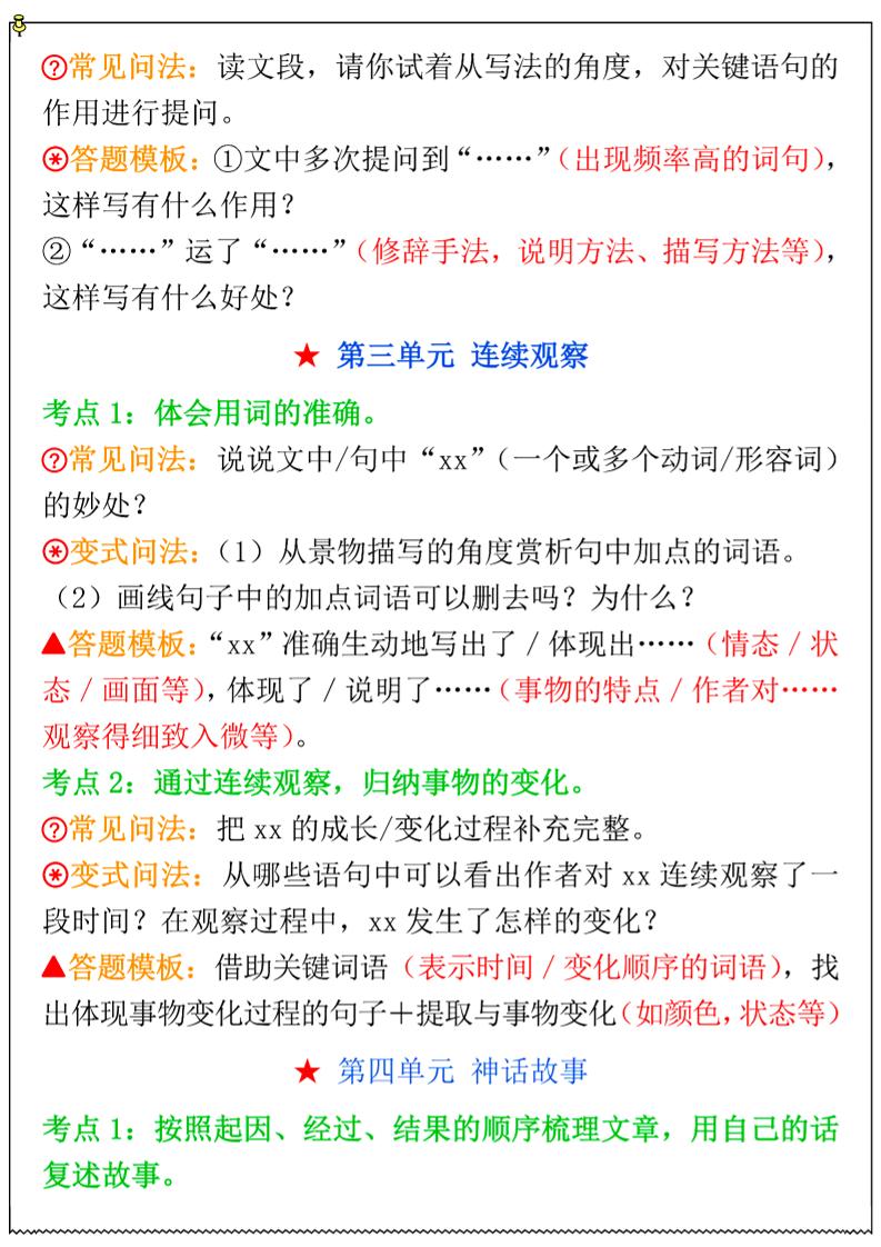 四年级上语文阅读理解考点大全好创网-专注优质VIP网课 网络创业落地实操课程资源分享 – 每天更新_高质量项目输出好创网
